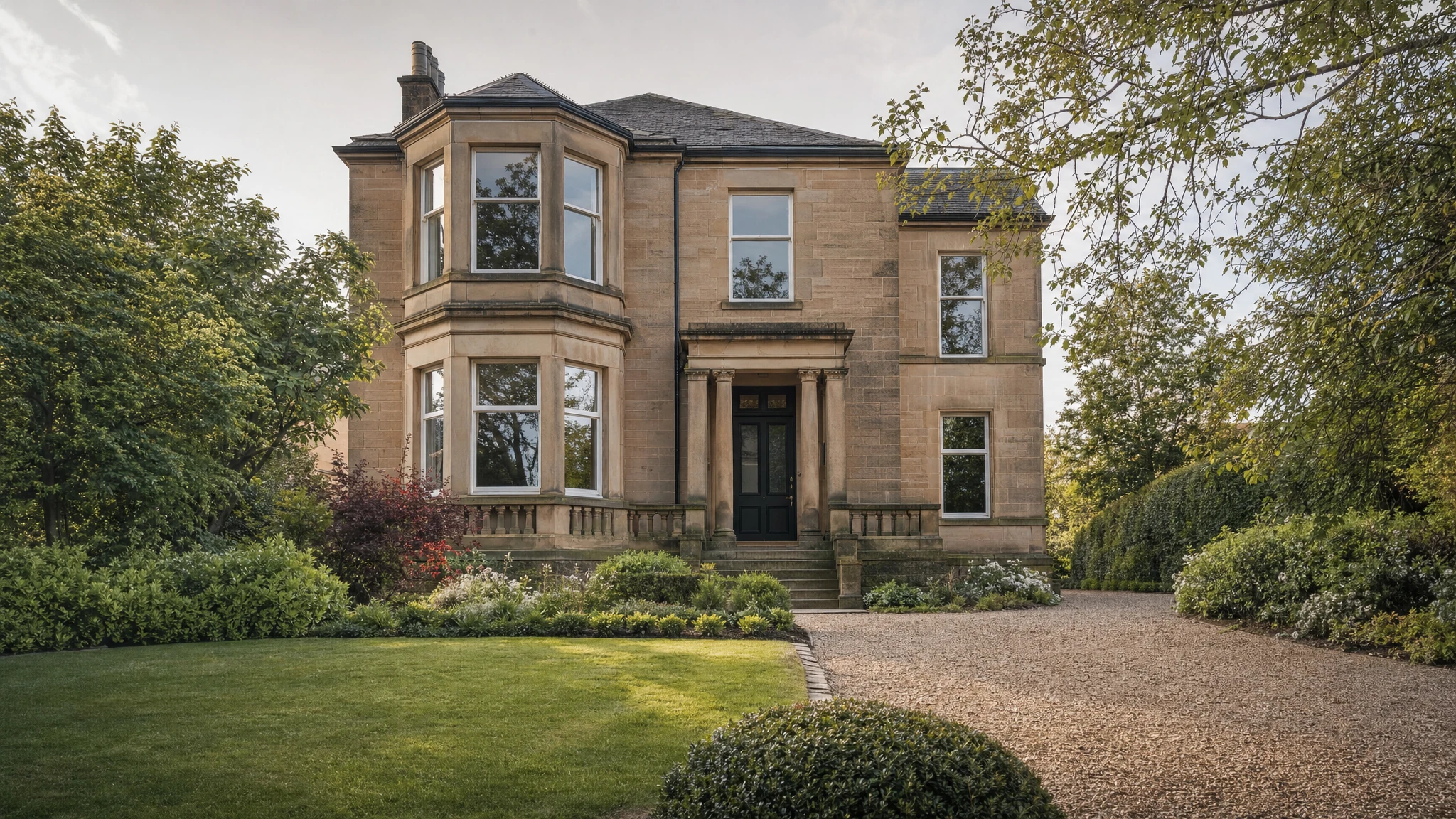 Removals from London to Giffnock: A handsome sandstone villa on a leafy Giffnock avenue